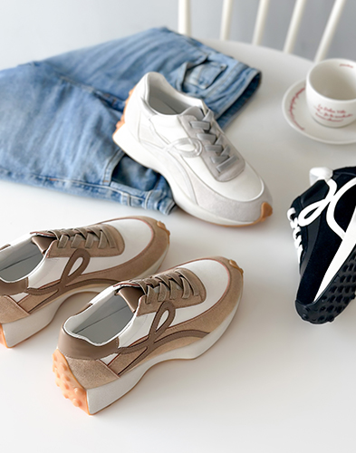 [소가죽] 웨이브 스니커즈 4cm (205C3)