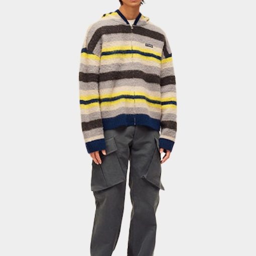 지퍼 니트 후디 (옐로우)