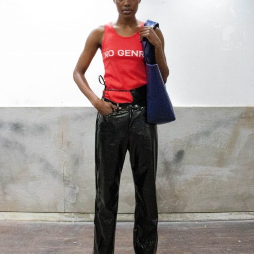 샤이니 스트랩 팬츠 (블랙)